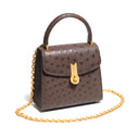 QUEEN HANDBAG OSTRICH CHOCCOLATE