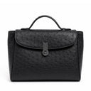 QUEEN MUM OSTRICH BLACK/GUNMETAL