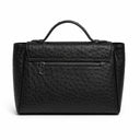 QUEEN MUM OSTRICH BLACK/GUNMETAL