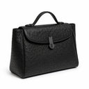 QUEEN MUM OSTRICH BLACK/GUNMETAL