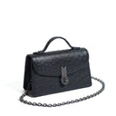 QUEEN ALTROVE OSTRICH BLACK/GUNMETAL