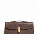QUEEN ALTROVE LONG OSTRICH CHOCOLATE MTO - Delivery 60 working days