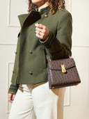 QUEEN HANDBAG OSTRICH CHOCCOLATE