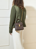 QUEEN HANDBAG OSTRICH CHOCCOLATE