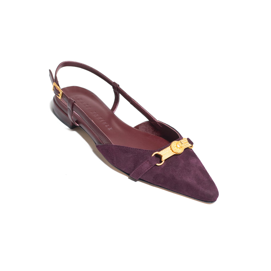 QUEEN SLINGBACK SUEDE VINTAGE PORT