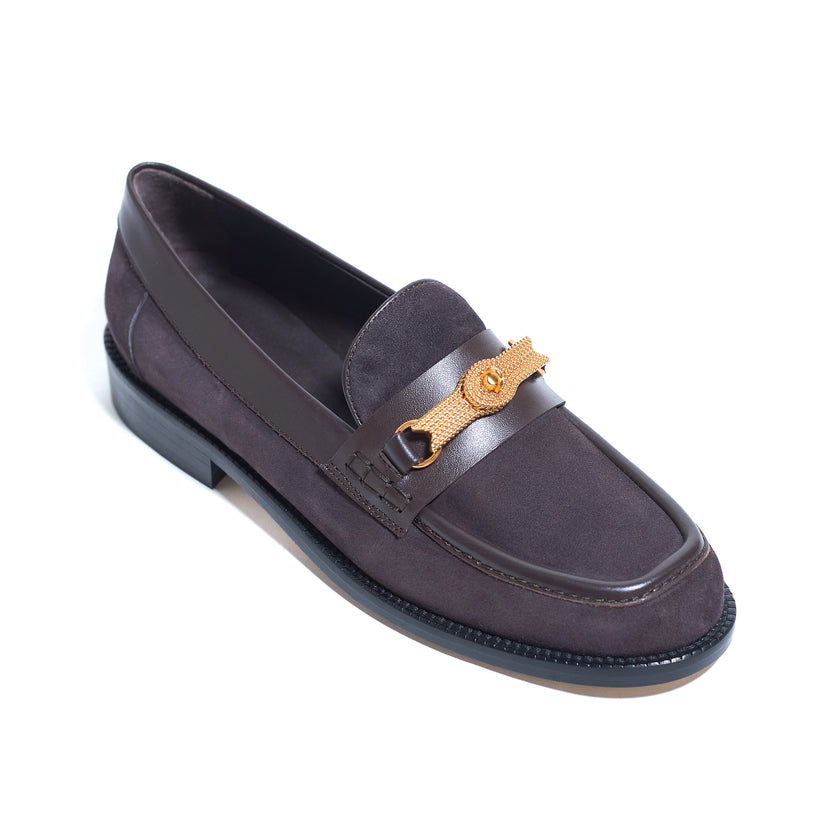 QUEEN LOAFER BROWN SUEDE