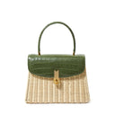 QUEEN RATTAN CROCO MILITARY GREEN