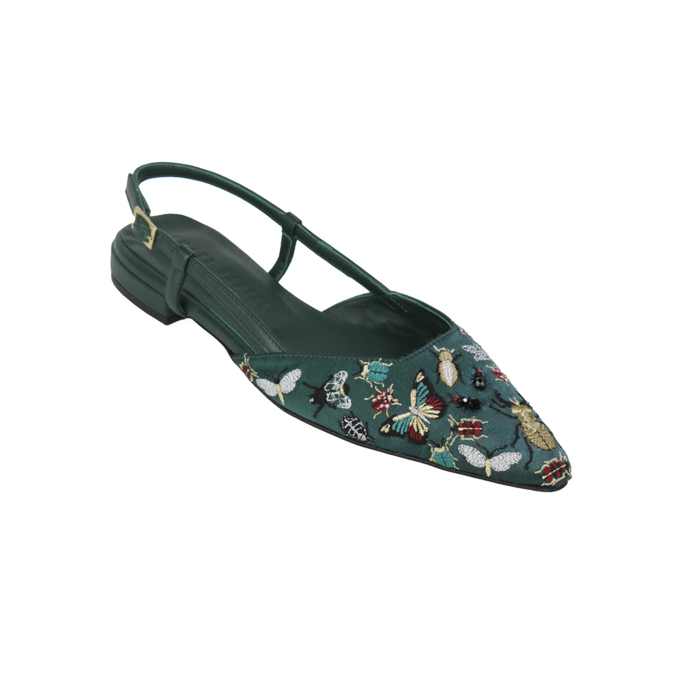 QUEEN SLINGBACK INSECTA GREEN
