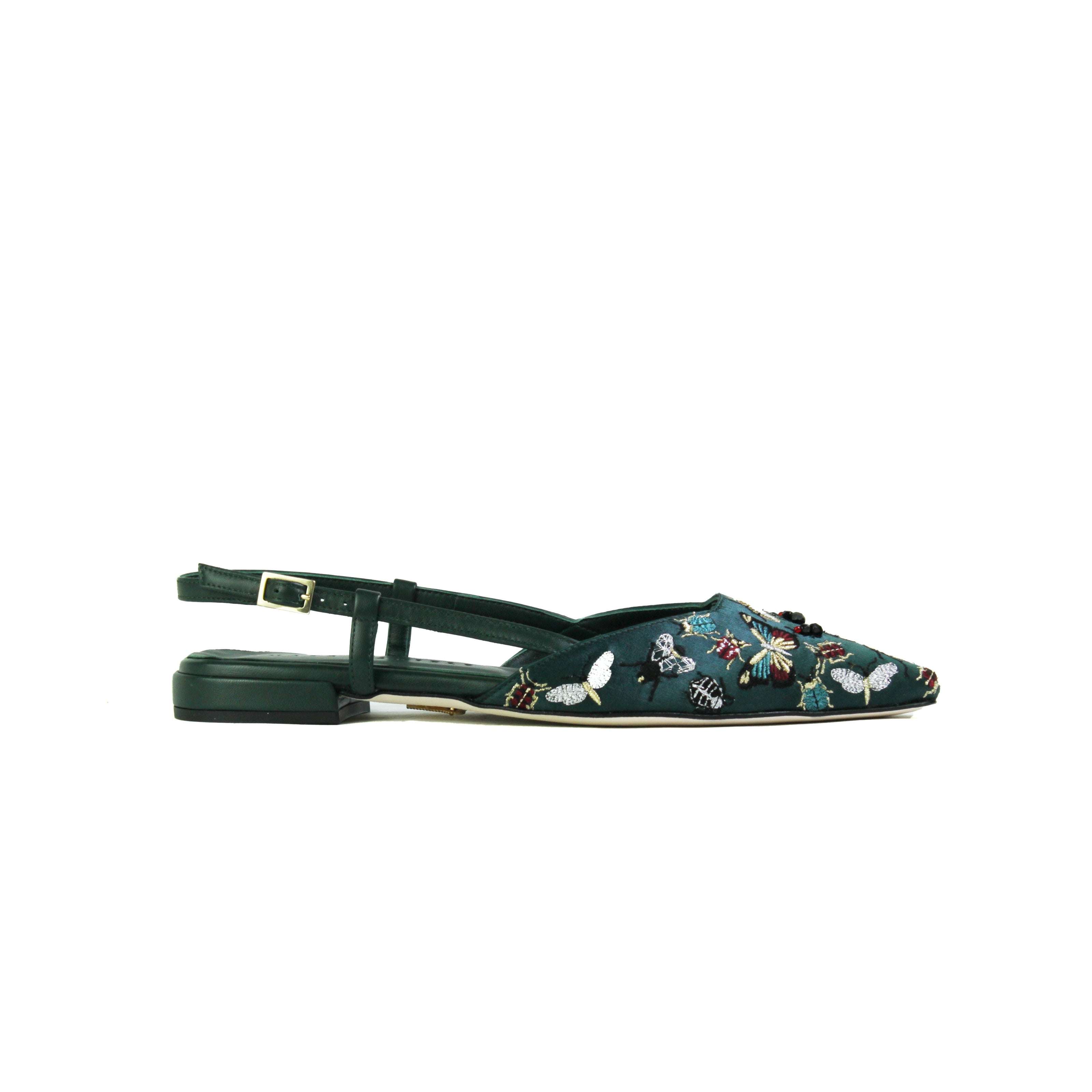 QUEEN SLINGBACK INSECTA GREEN