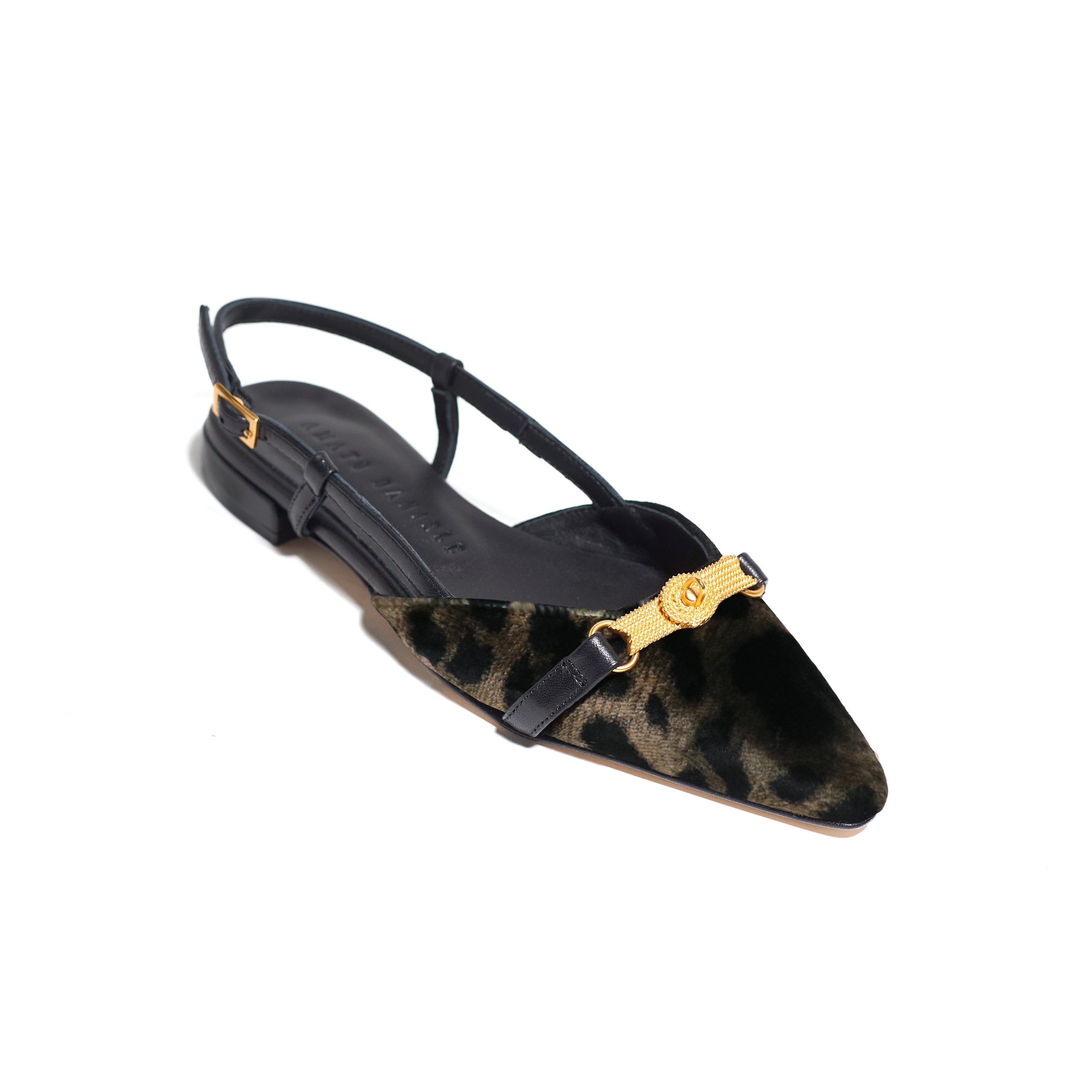 QUEEN SLINGBACK VELVET LEO